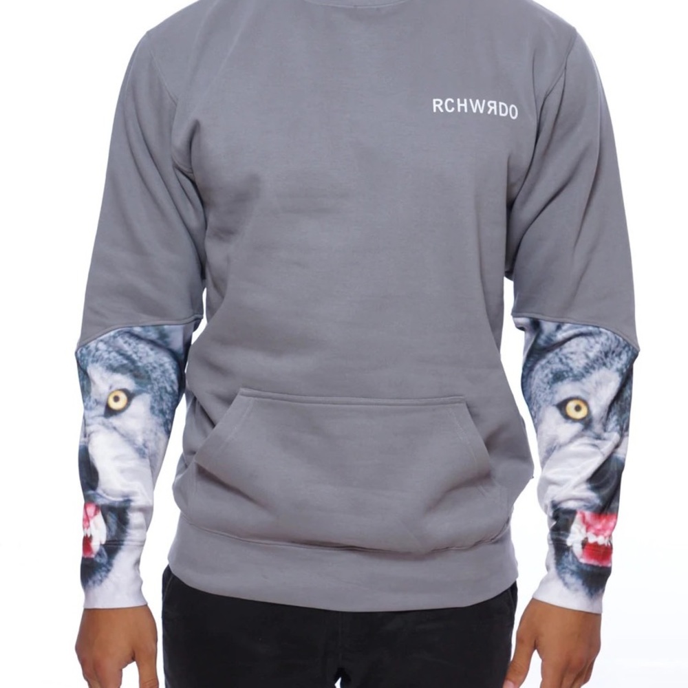 Richwierdo Talented Animal Wolf Crewneck Sweatshirt